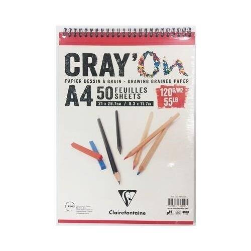 Clairefontaine Cray'On A4 Spralli Resim Defteri 120gr 50YP 966518 - 1