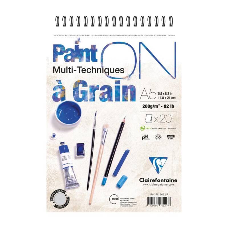 Clairfontaine Paint'On Resim Defteri A5 Telli 200 Gr 20 Yp 966217 - 1