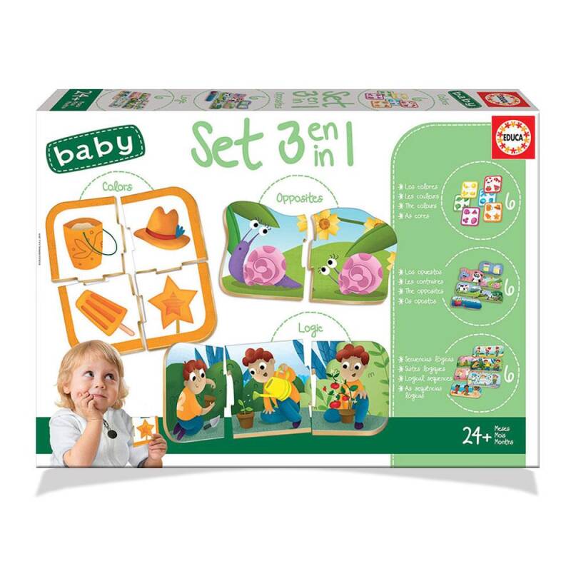 Educa Baby Puzzle Seti 3'ü Bir Arada - 1