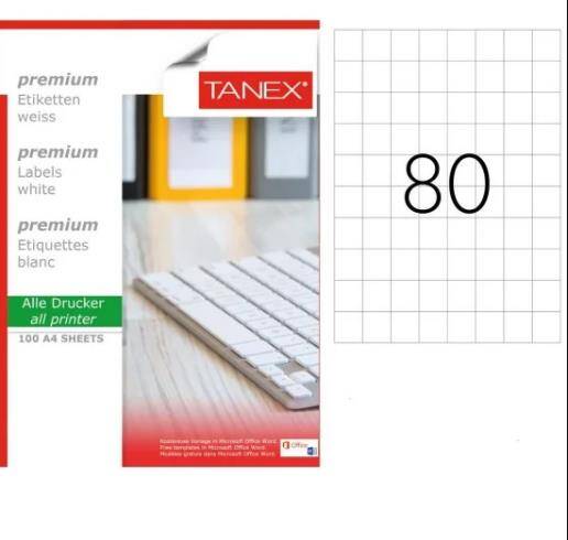 ETIKET LASER 26.25x29.7(80x100=8000)TANEX(2080) - 1