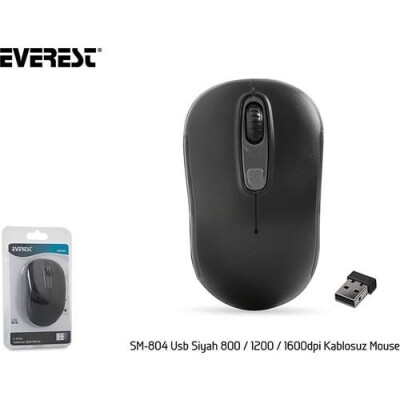 Everest Kablosuz Mouse SM-804 Usb Siyah 800/1200/1600DPİ - 5