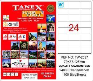 Tanex Laser Etiket Tw-2037 70 X 37.125 Mm - 2