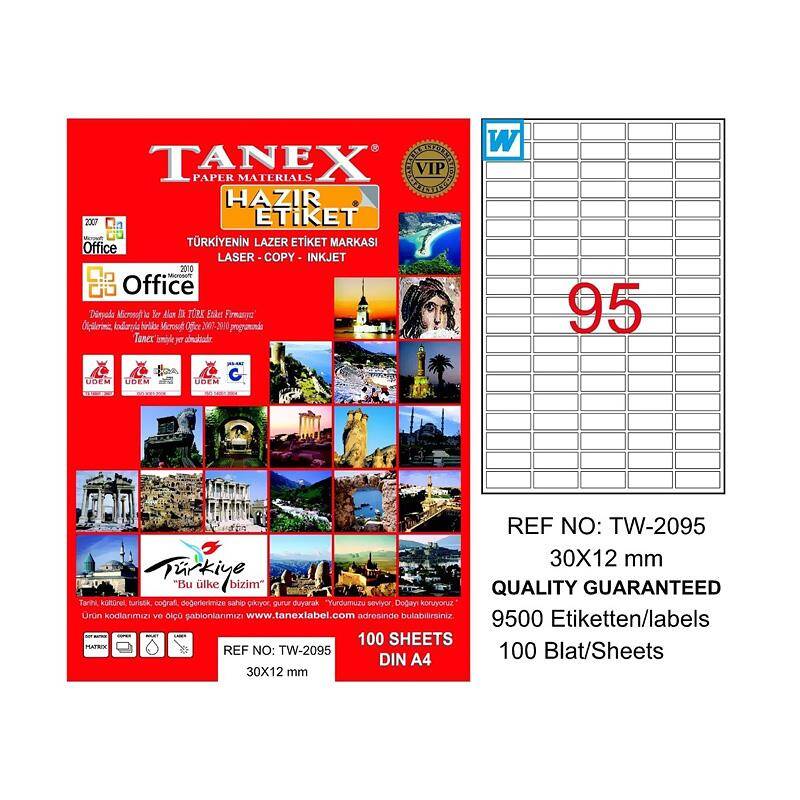 TANEX LASER ETİKET TW-2095 30 X 12 MM - 1